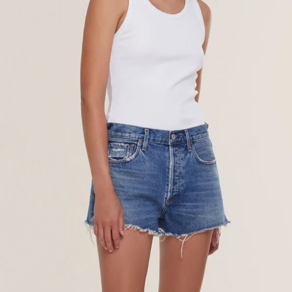 AGOLDE PARKER VINTAGE CUT OFF SHORT IN LOWKEY